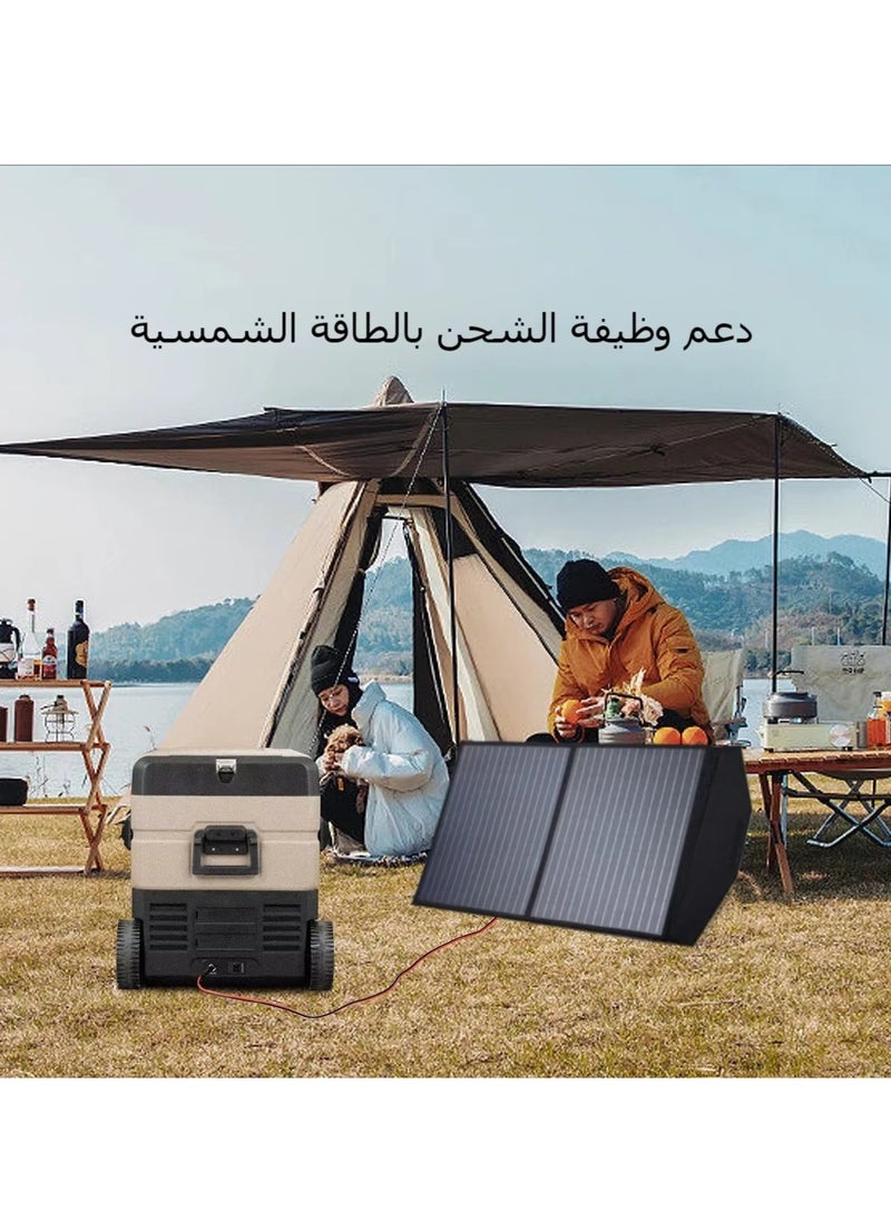 Generic 12V/24V Vehicle and Home Dual Temperature Car Refrigerator - -20℃ Fast Cooling, Bluetooth APP Control, Dual Door Design with Pluggable Li-Ion Battery, Suitable for Camping and Traveling - 35L  - Image 3