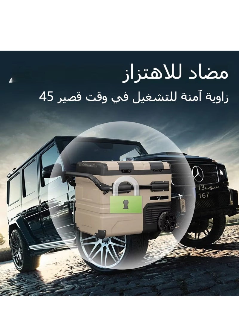 Generic 12V/24V Vehicle and Home Dual Temperature Car Refrigerator - -20℃ Fast Cooling, Bluetooth APP Control, Dual Door Design with Pluggable Li-Ion Battery, Suitable for Camping and Traveling - 35L  - Image 5