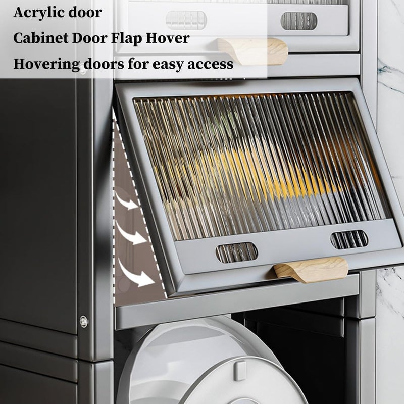 Glaceon 2 Tier Bathroom Shelf Over Toilet Bathroom Shelving Unit with Adjustable Shelf Toilet Top Storage Shelf with Door Bathroom Shelf Above Toilet for Bathroom Laundry Room GC03 - Image 4