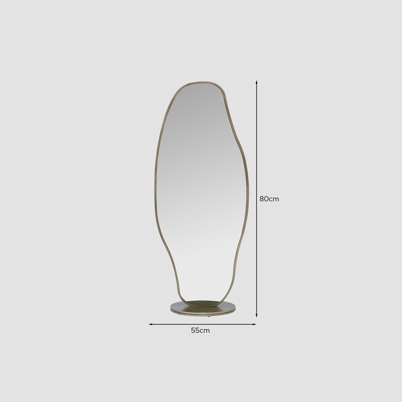 AL HUZAIFA FURNITURE Inka Standing Swivel Mirror, Metal In Antique Brass - Image 5