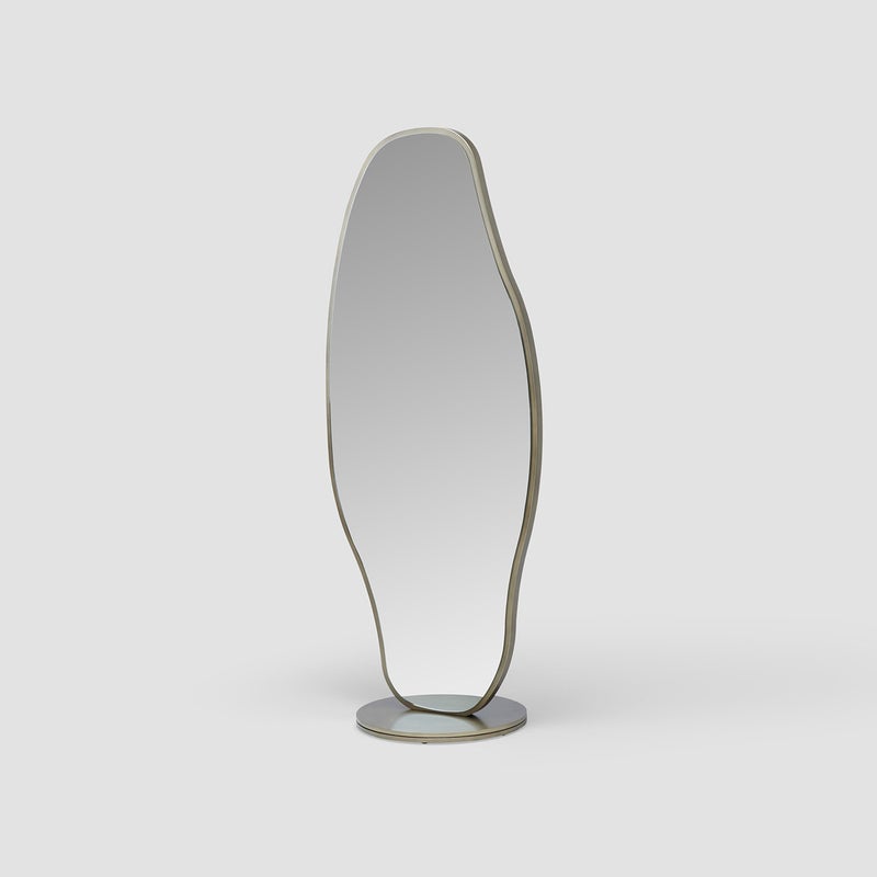 AL HUZAIFA FURNITURE Inka Standing Swivel Mirror, Metal In Antique Brass - Image 2