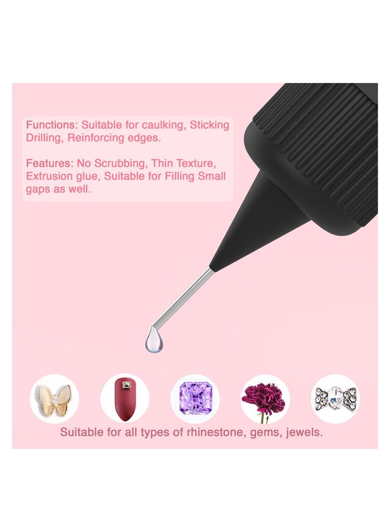 brunson Rhinestone Glue For Nails Nail Art Rhinestone Glue Gel Nail Glue Pen Resin Polishing Agent Firmly Quick Attached Glue Clear 10ML - Image 4