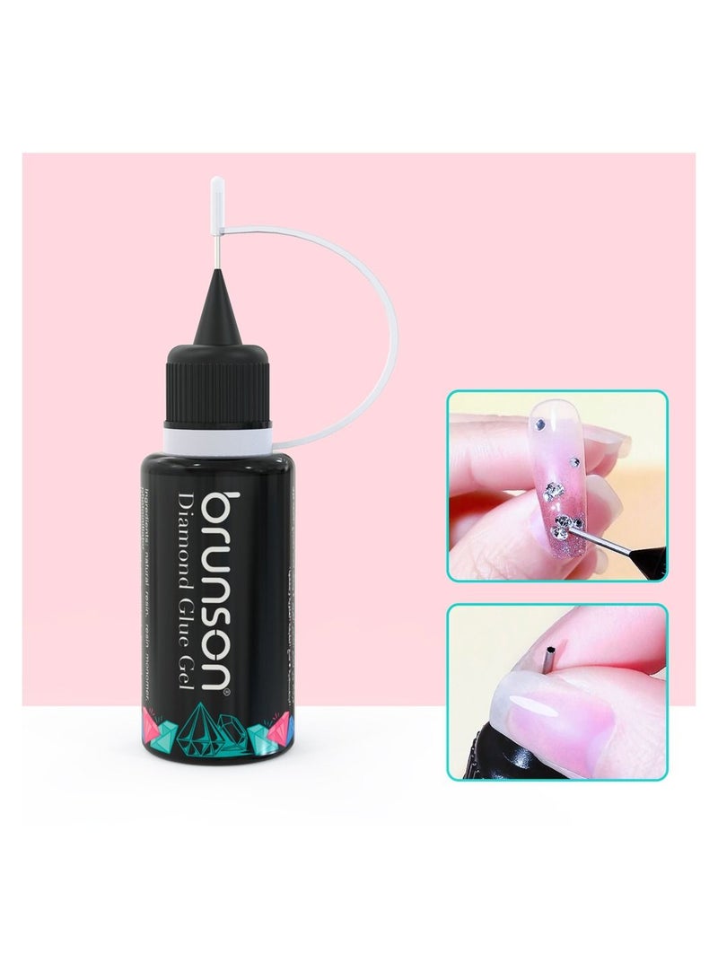 brunson Rhinestone Glue For Nails Nail Art Rhinestone Glue Gel Nail Glue Pen Resin Polishing Agent Firmly Quick Attached Glue Clear 10ML - Image 2