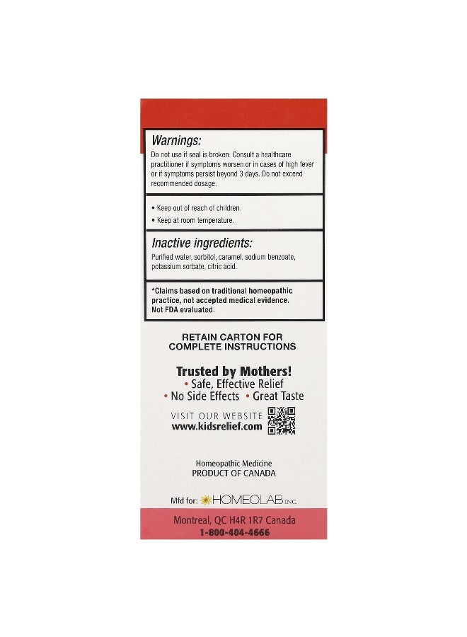 Homeolab USA Homeolab USA, Kid's Relief®, Throat Ease Syrup, 0-12 Yrs, 3.4 fl oz (100 ml)  - Image 3
