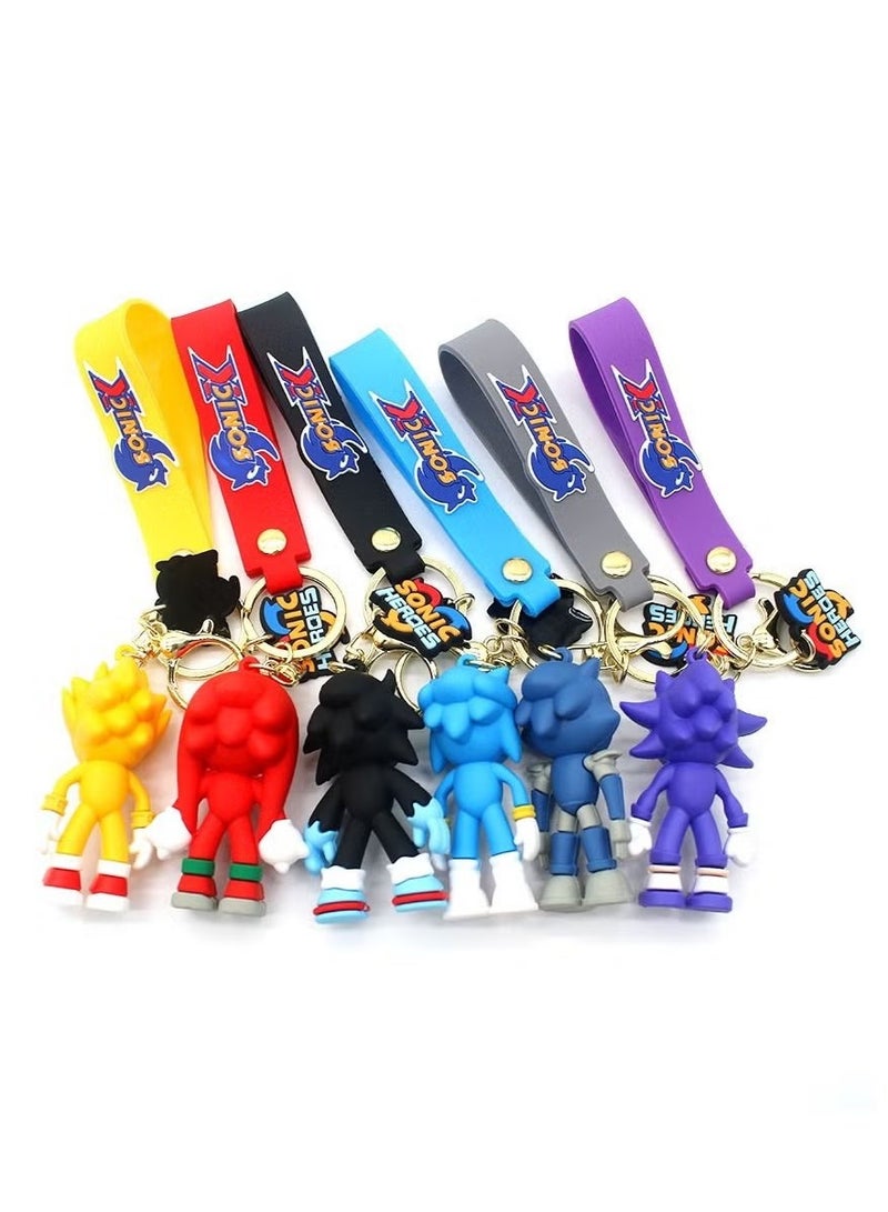 SONIC 6 Pcs Tails Plush Sonic The Hedgehog Plush Tails Sonic Plushies Stuffed Toy for Kids Birthday Party Gifts and Home Decorations Plush Keychain  - Image 2
