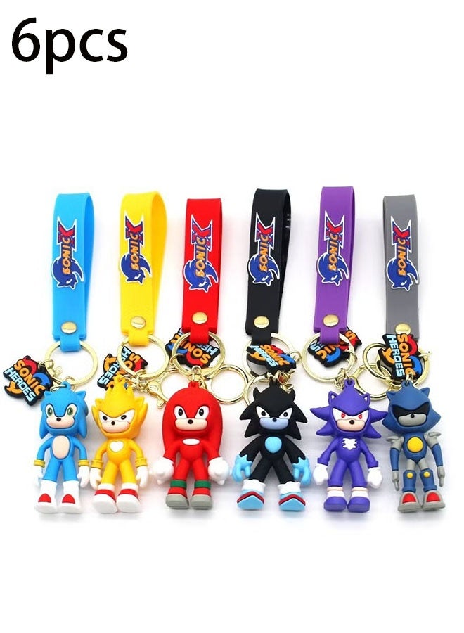 SONIC 6 Pcs Tails Plush Sonic The Hedgehog Plush Tails Sonic Plushies Stuffed Toy for Kids Birthday Party Gifts and Home Decorations Plush Keychain  - Image 1