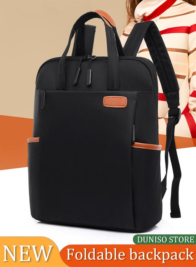 DUNISO Laptop backpack, multifunctional Oxford cloth shoulder bag, waterproof travel backpack, adjustable shoulder strap, with pull rod strap, unisex, 29 * 12 * 37cm, black - Image 1