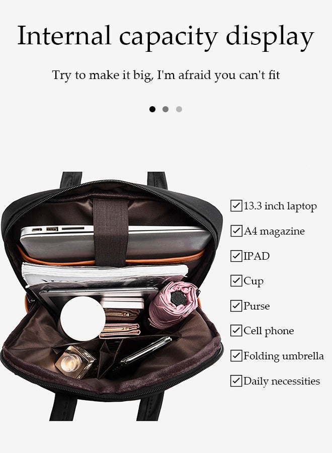 DUNISO Laptop backpack, multifunctional Oxford cloth shoulder bag, waterproof travel backpack, adjustable shoulder strap, with pull rod strap, unisex, 29 * 12 * 37cm, black - Image 4