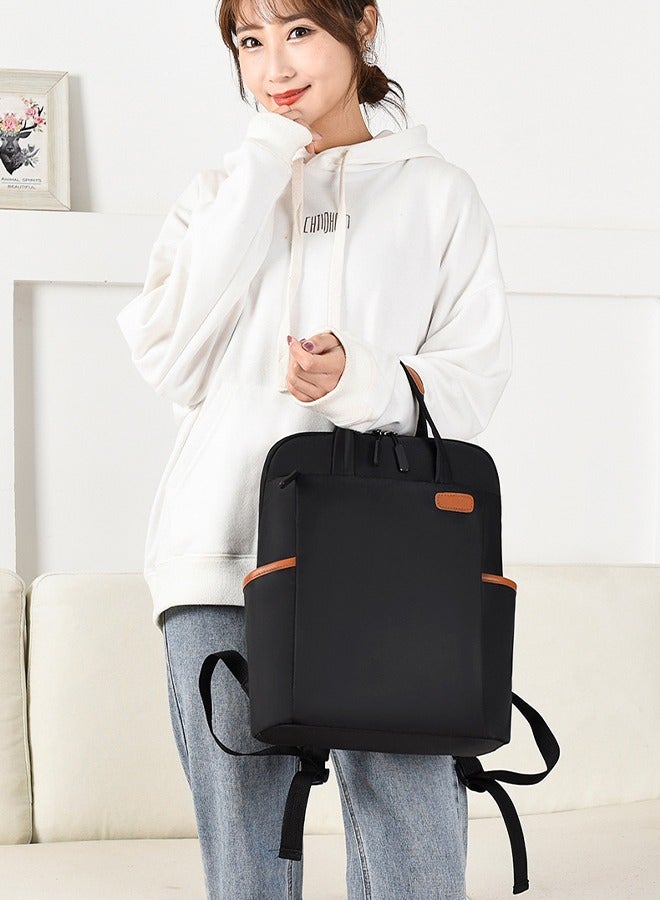 DUNISO Laptop backpack, multifunctional Oxford cloth shoulder bag, waterproof travel backpack, adjustable shoulder strap, with pull rod strap, unisex, 29 * 12 * 37cm, black - Image 2