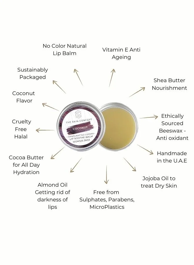 The Skin Concept  The Skin Concept Lip Soothe Balm - Coconut - Handmade for Women | Best Price UAE