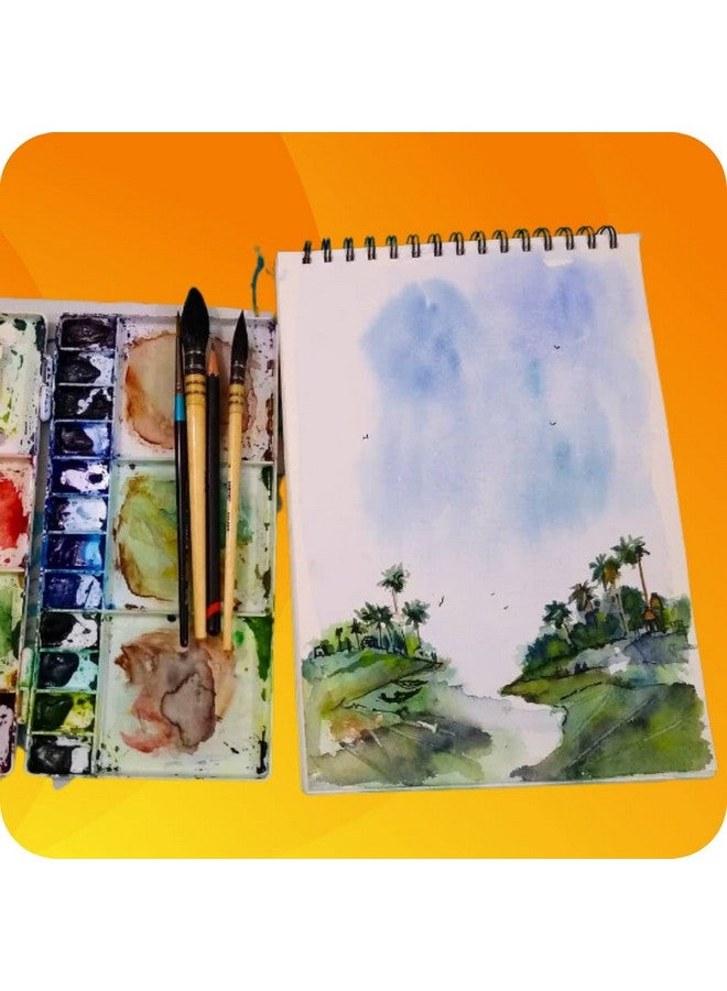 بروسترو لوحة ألوان بلاستيكية قابلة للطي للفنانين من BRUSTRO | 33 بئرًا، 26 × 13 سم | مريحة، مصنوعة من مواد معاد تدويرها بنسبة 100%، مثالية للألوان الزيتية الأكريليكية وألوان الألوان المائية، مقبض مدمج، 5 مناطق خلط. - Image 4