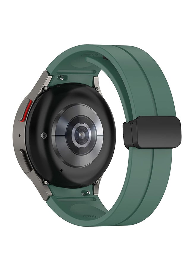 O Ozone For Samsung Galaxy Watch 7 6 5 4 FE 40mm 44mm 45mm/Galaxy Watch 6 4 Classic 43mm 47mm 42mm 46mm ,20mm Silicone  Strap with Magnetic Buckle - Green - Image 2