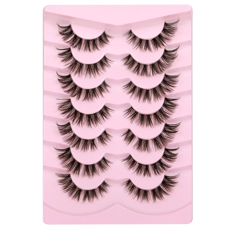 Alice Cluster Lashes 56 Wisps DIY Lashes Natural Look Cat Eye Clear Band Mink Lashes Pack 8-14mm Wispy 3D False Eyelashes by ALICE - Image 2