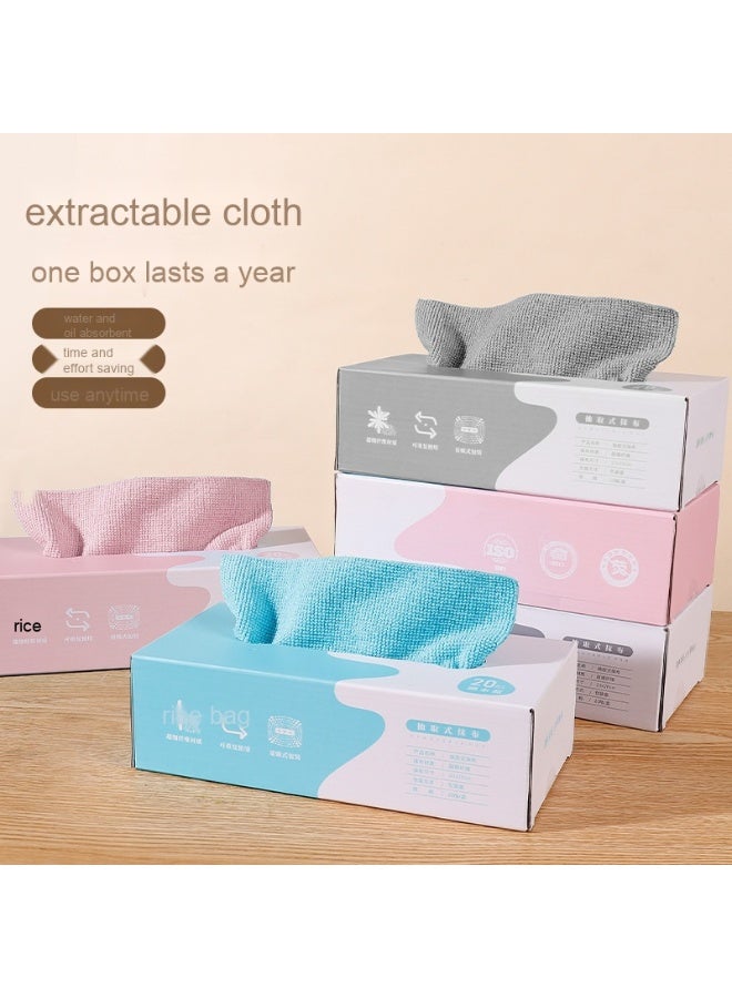 NIBEMINENT Disposable Cleaning Cloths, Cleaning Towels, Microfiber Towels,Reusable Dish Cloths With Dispenser Box, Rags, Household kitchen Cleaning Cloths Car Wiping Cloths (Matcha Green) - Image 2