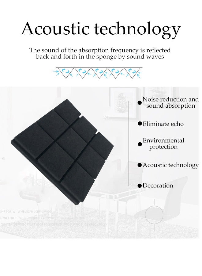 DUNISO Acoustic Panels,6 Pieces Of Sound-Absorbing Foam, 5X30X30cm, Fast-Repair Sound-Absorbing Board, Home, Studio, High-Density Flame-Retardant Soundproof Wallboard, Thickened Sound-Absorbing Foam Mushroom Head Soundproof Cotton, Wall, Bedroom, Piano Room, Ktv, Indoor, Self-Adhesive, Soundproof Board  - Image 3