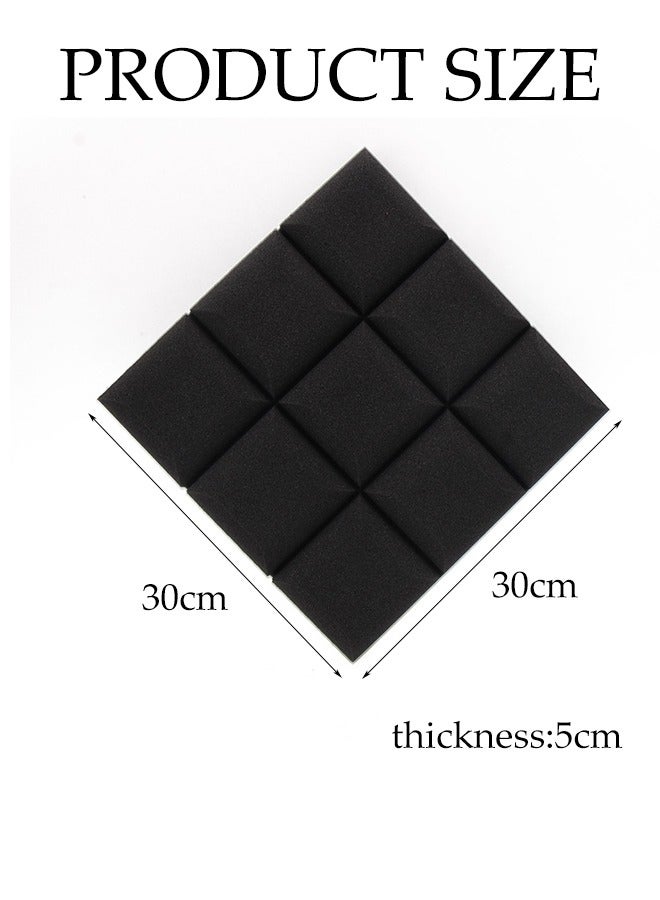 DUNISO Acoustic Panels,6 Pieces Of Sound-Absorbing Foam, 5X30X30cm, Fast-Repair Sound-Absorbing Board, Home, Studio, High-Density Flame-Retardant Soundproof Wallboard, Thickened Sound-Absorbing Foam Mushroom Head Soundproof Cotton, Wall, Bedroom, Piano Room, Ktv, Indoor, Self-Adhesive, Soundproof Board  - Image 2