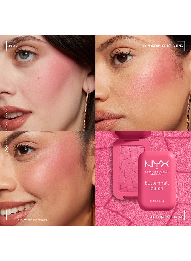 NYX PROFESSIONAL MAKEUP أحمر خدود زبدة الزبد، أحمر خدود بودرة، يدوم حتى 12 ساعة، مقاوم للتلاشي والانتقال، الحصول على لون زبدة الزبد - Image 5