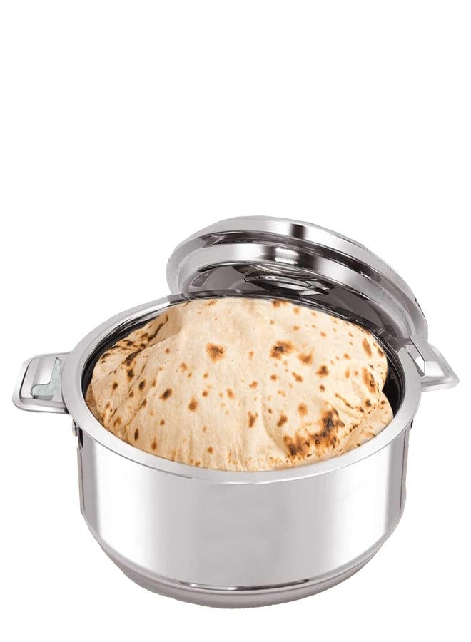 Kuber Industries Stainless Steel Casserole/Hot Pot/Chapati Box|2 LTR|Elegant Chapati Box & Easy Lock Mechanism| Garam Puri & Roti Hot Box|Double Walled Heat Retention for Upto 8 hrs|Heavy Duty Gauge - Image 1