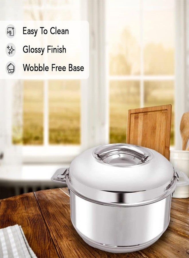 Kuber Industries Stainless Steel Casserole/Hot Pot/Chapati Box|2 LTR|Elegant Chapati Box & Easy Lock Mechanism| Garam Puri & Roti Hot Box|Double Walled Heat Retention for Upto 8 hrs|Heavy Duty Gauge - Image 4