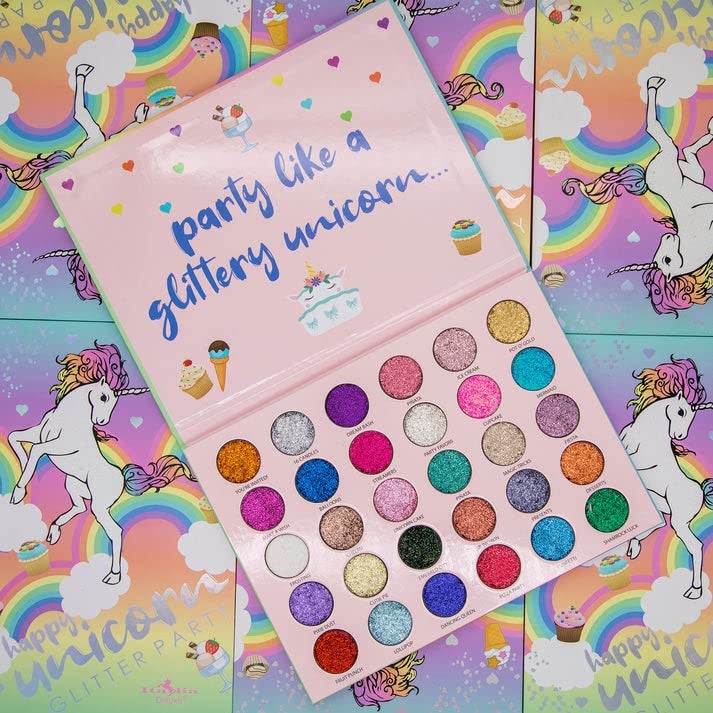 HUDACRUSH Beauty Glitter Eyeshadow Palette Shimmery Multicolor Shades Professional Korean Sparkling Eye Shadow Palette For Glittery Unicorn Looks 30 Shade - Image 3