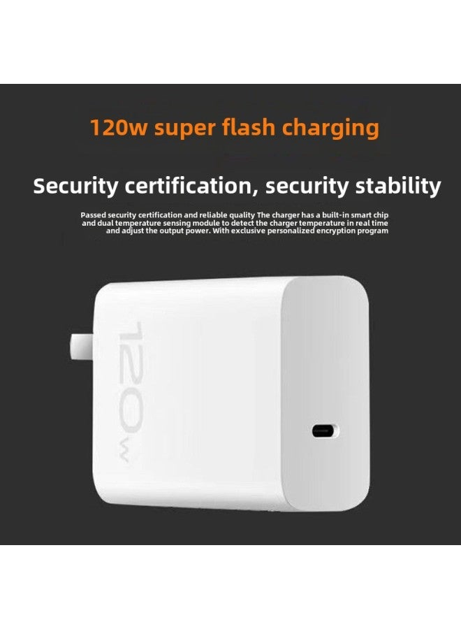 For Vivo Charger Iqoo120W Flash Charging 7/8/9pro Mobile Phone 10 Love Cool Neo Notebook Tablet X90-Color:White-Specifications:3c Certified 120w Charger [c Port] + 1.5m C-c Cable  - Image 3