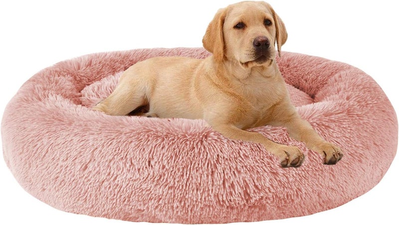 MFox Calming Dog Bed (L/XL/XXL/XXXL) for Medium and Large Dogs Comfortable Pet Bed Faux Fur Donut Cuddler Up to 25/35/55/100lbs - Image 1