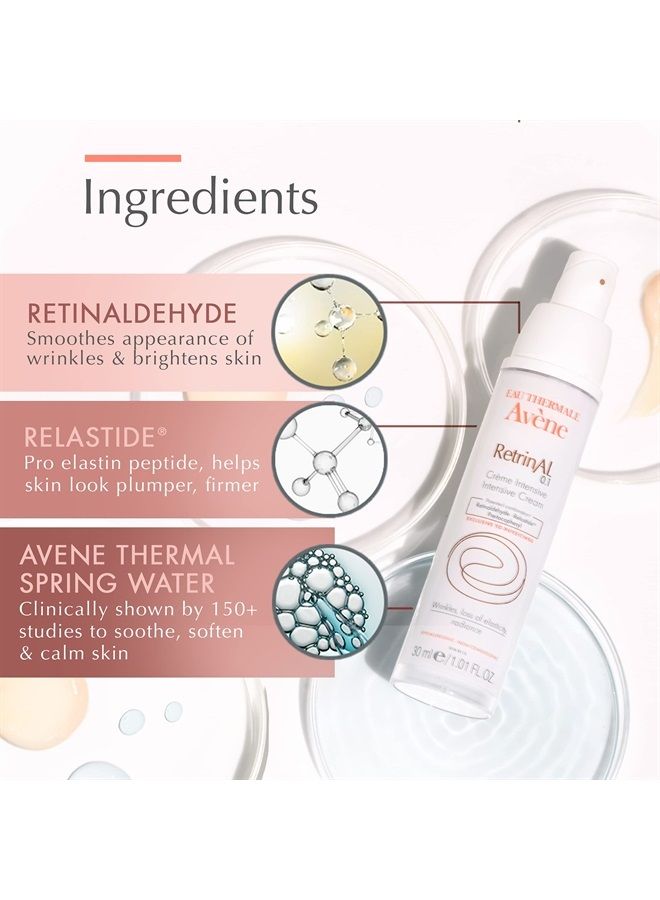 Eau Thermale Avene - كريم RetrinAL 0.1 المكثف - ريتينالدهيد - يجدد البشرة ويساعد في تقليل علامات الشيخوخة - مضخة بدون هواء - 1.0 أونصة سائلة.