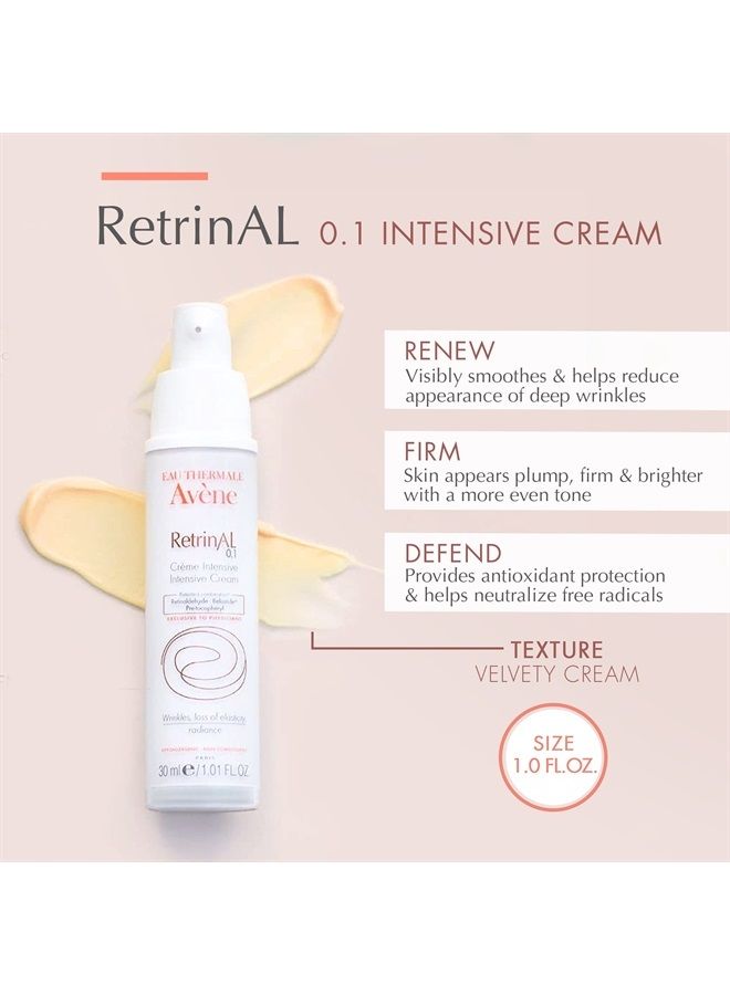 Eau Thermale Avene - كريم RetrinAL 0.1 المكثف - ريتينالدهيد - يجدد البشرة ويساعد في تقليل علامات الشيخوخة - مضخة بدون هواء - 1.0 أونصة سائلة.