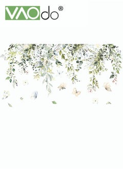 VAOdo Printed Wall Sticker Tropical Green Leaf Butterfly Pattern Fresh Home Decoration Removable Waterproof Pvc Material Wall Art Decoration Manual Diy Wall Sticker  - Image 1