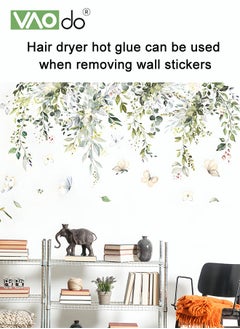 VAOdo Printed Wall Sticker Tropical Green Leaf Butterfly Pattern Fresh Home Decoration Removable Waterproof Pvc Material Wall Art Decoration Manual Diy Wall Sticker  - Image 4