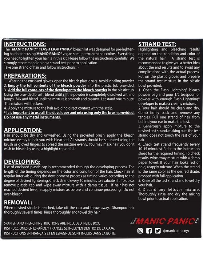 Manic Panic Flash Lightning Hair Bleach Kit - 30 Volume Developer + Bleach Powder for Hair Lightening + Lifting up to Five Levels - Vegan And Cruelty Free - Image 2