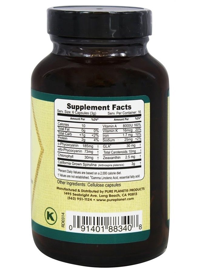 Pure Planet, Spirulina, 100 Tablets - Image 3