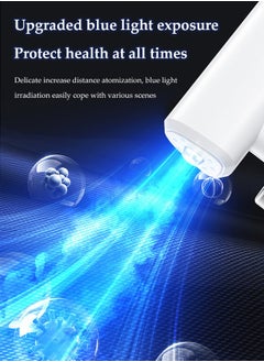 DUNISO Nano Spray Disinfection Spray Gun, Wireless Handheld Atomization Disinfection Gun, Rechargeable Blue Light Air Disinfection Machine, Electric Spray Machine, Suitable For Home, Office, School Or Garden,380ml,180*54*146mm, White  - Image 3