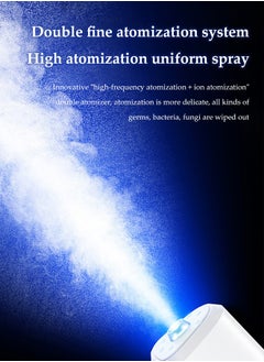 DUNISO Nano Spray Disinfection Spray Gun, Wireless Handheld Atomization Disinfection Gun, Rechargeable Blue Light Air Disinfection Machine, Electric Spray Machine, Suitable For Home, Office, School Or Garden,380ml,180*54*146mm, White  - Image 4