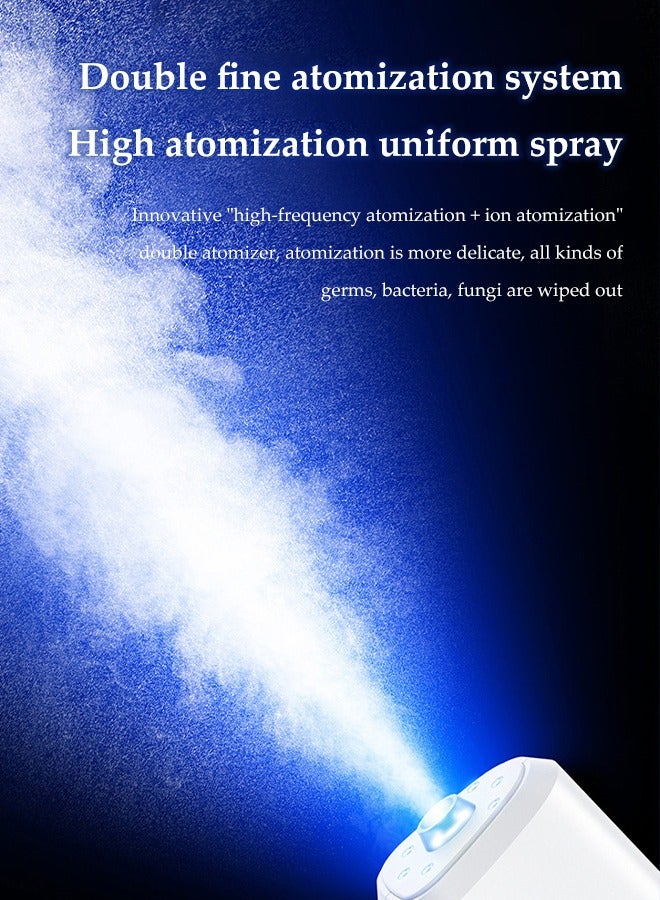 DUNISO Nano Spray Disinfection Spray Gun, Wireless Handheld Atomization Disinfection Gun, Rechargeable Blue Light Air Disinfection Machine, Electric Spray Machine, Suitable For Home, Office, School Or Garden,380ml,180*54*146mm, White - Image 4
