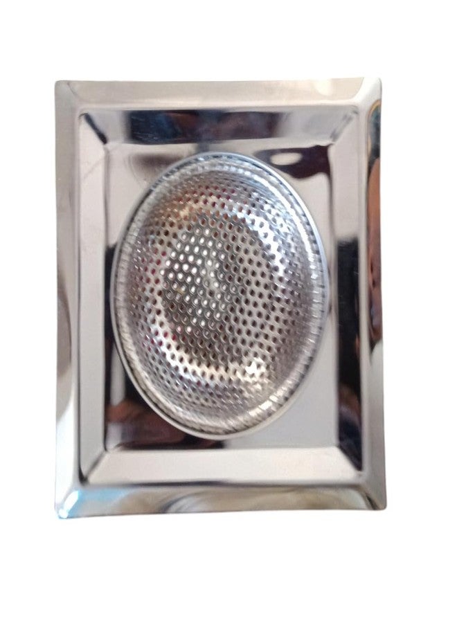Kitchwish Multi-Purpose Stainless Steel Square Sink Strainer Jali (11.5cm x 3cm) | Heavy Duty Drain Filter for Kitchen Sink, Wash Basin & Bathroom Floor | Rust-Proof & Anti-Clogging - Pack of 1 - Image 1