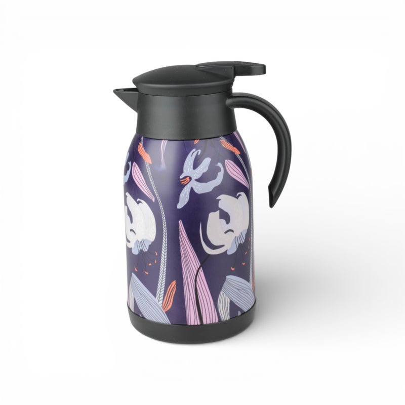 Bister Steel Multicolor Thermos with Black Lid, Capacity 1 Liter - Image 1