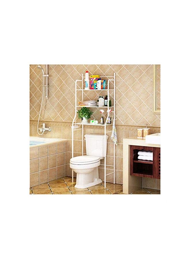 Raxoom 520 3 Shelf Over The Toilet Bathroom Shelf, Space Saver Rack Metal Towel Cabinet Rack White, Toilet Rack - Image 5