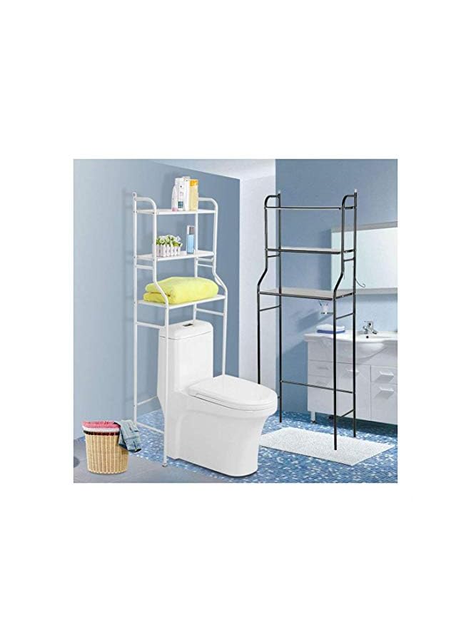 Raxoom 520 3 Shelf Over The Toilet Bathroom Shelf, Space Saver Rack Metal Towel Cabinet Rack White, Toilet Rack - Image 4