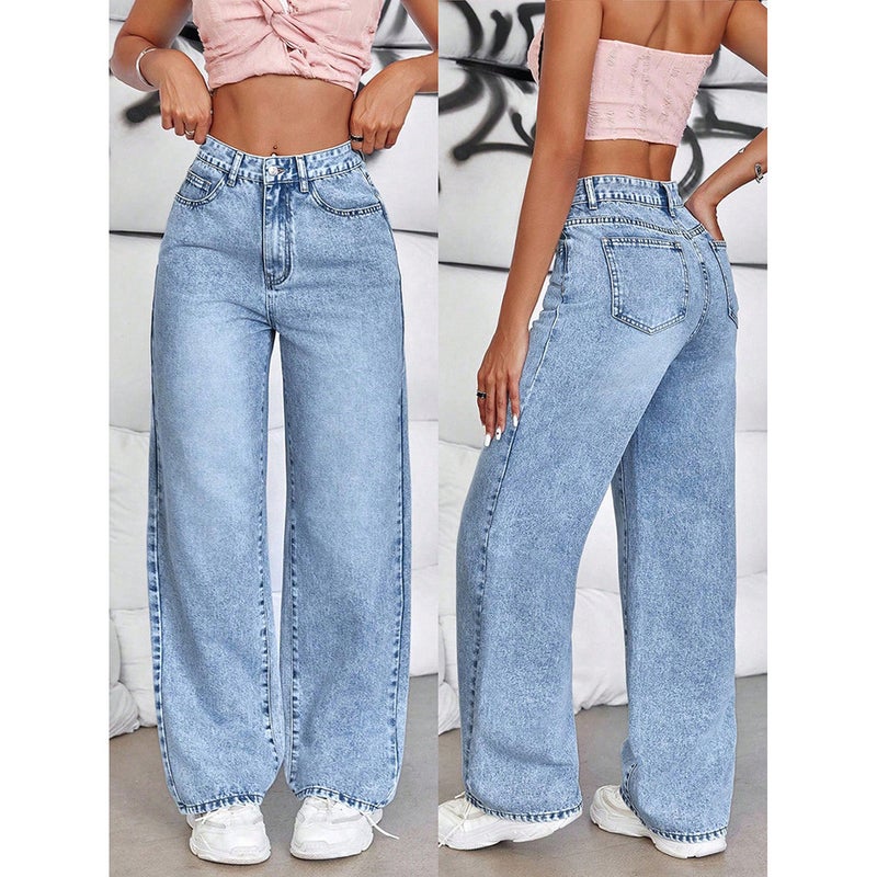 Unisex Casual Daily Denim Jeans - Image 2