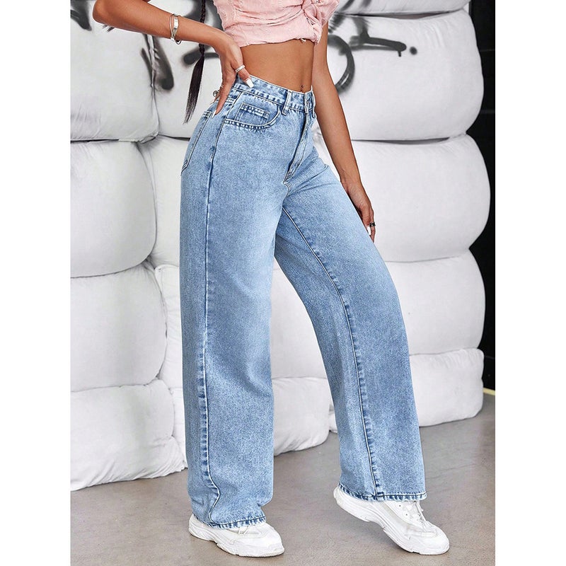 Unisex Casual Daily Denim Jeans - Image 3