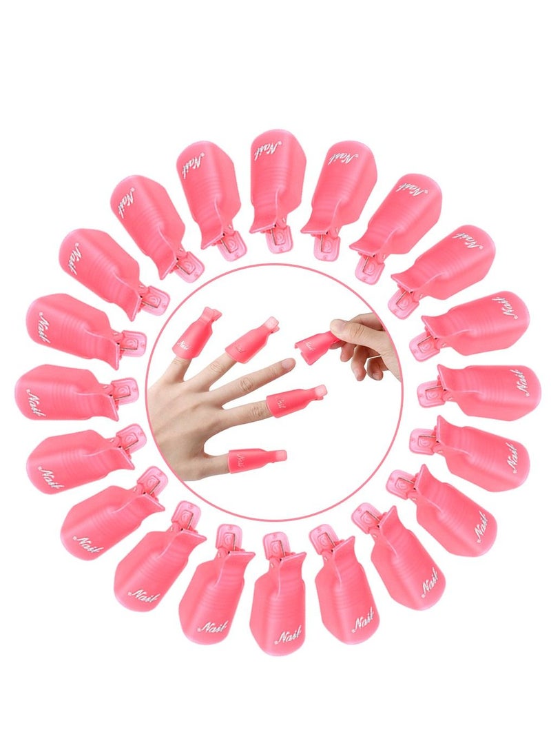 Kanza 20 Pieces Nail Polish Remover Clips Manicure tool for unloading supplies Soak Off Cap Nail Art Cleaner Wrap Manicure Tool Reusable & User Friendly For Women  - Image 1