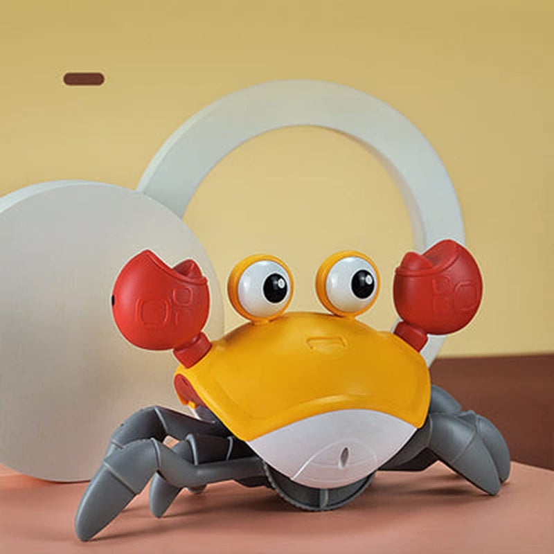 Crawling Toys for Kids,Electronic Pet Crab Crawling Toys with Music for Kids Interactive Toddler Toy with Obstacle Avoidance Feature USB Rechargeable (Yellow) - Image 2
