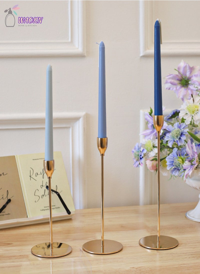 WAOKN - 4 Pcs Taper Candles Romantic Rose Scent Scented Blue Gradient Color Scented Smokeless Candle Long Candles Colored Taper Candles for Decor Wedding Festival and Special Occasions 10 Inch - Image 1