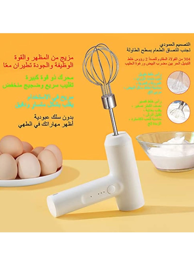 Arabest Milk Frother Hand Mixer Electric,Built-In High-Capacity Battery Rechargeable Frother with 2 Stainless Whisks,3-Speed Adjustable Coffee Stirrers,Suitable for Coffee,Milk,Eggs,Cakes,Chocolates,Etc  - Image 3