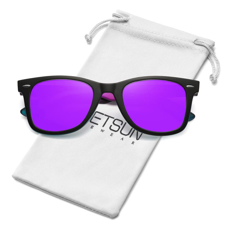 MEETSUN Polarized Sunglasses for Men Women Classic Retro Square Driving Sun Glasses UV400 Protection Gradient Purple - Image 1