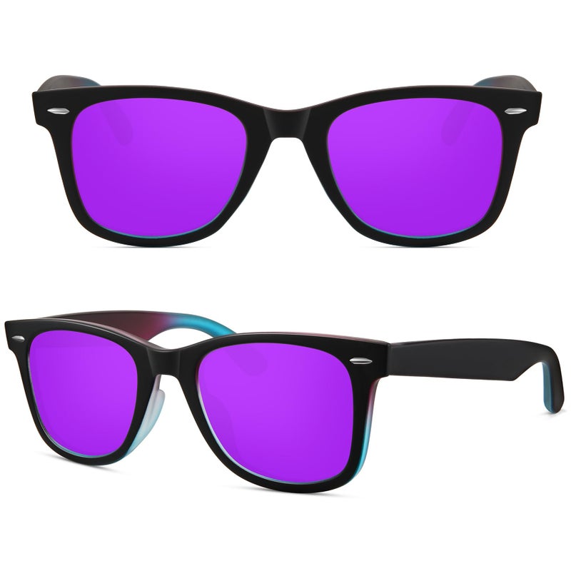 MEETSUN Polarized Sunglasses for Men Women Classic Retro Square Driving Sun Glasses UV400 Protection Gradient Purple - Image 2
