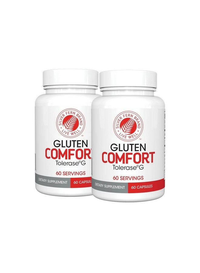 Silver Fern Gluten Comfort with Tolerase G - 2 Bottles - 60 Capsules Each - Digestive Enzyme Made Specifically to Break Down and Digest Gluten Protein - Image 1