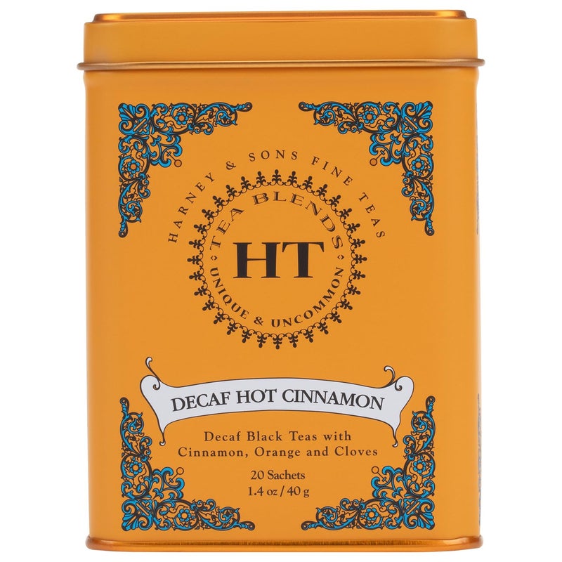 HARNEY & SONS Harney and Sons Decaf Hot Cinnamon , Decaf Flavored Black 20 Sachets per Tin 1.4oz - Image 1