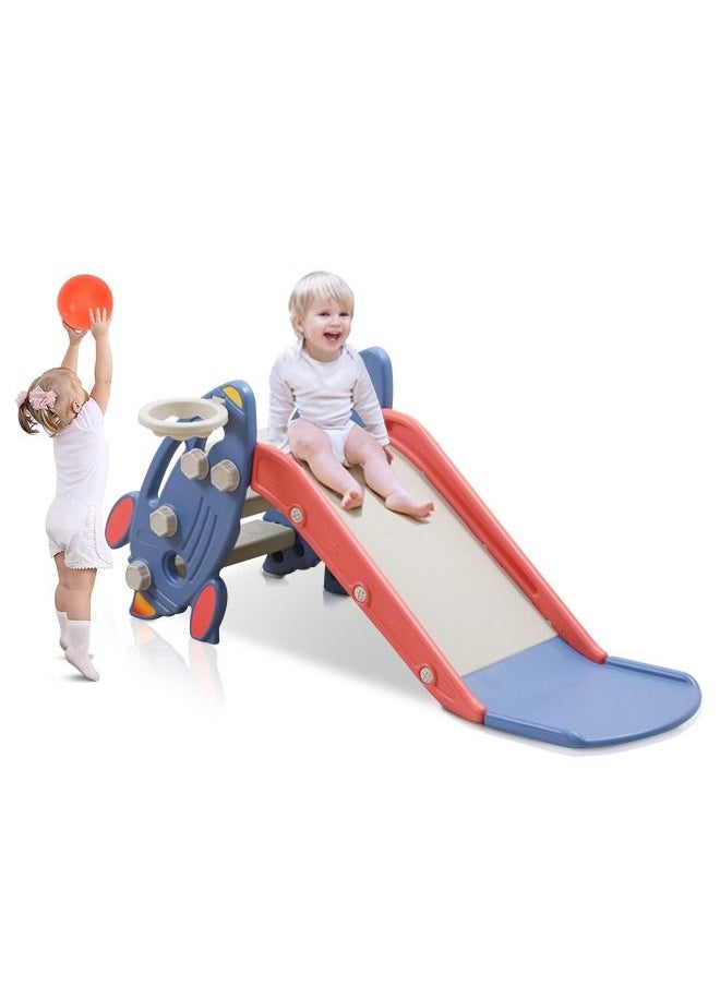 XiuWoo 3 in 1 Kids Slide Toddler Children Climber Play Slide Plastic Freestanding Slide Toy for Indoor Outdoor Use with Basketball Hoop 